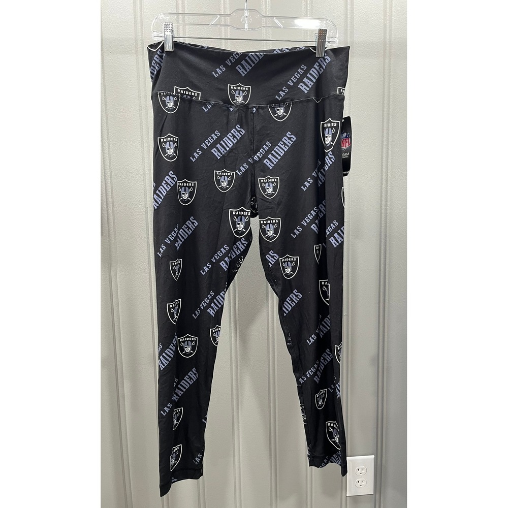 Las‎ Vegas Raiders NFL All Over Print Leggings Womens Plus Size Black
